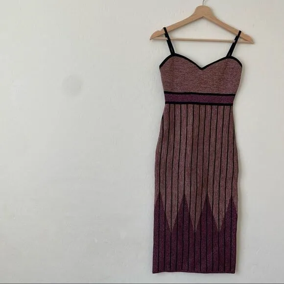BCBGMAXAZRIA Knit Bodycon Mid-Century Modern Dress NWT