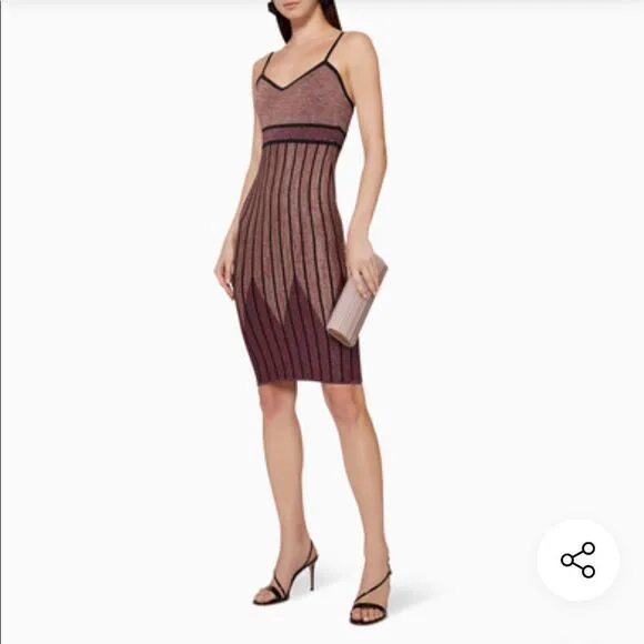 BCBGMAXAZRIA Knit Bodycon Mid-Century Modern Dress NWT