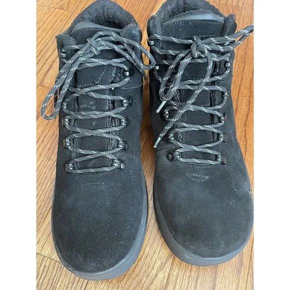 Bearpaw Men 11 Dominic Boots Black Suede Waterproof Sheepskin Insole Leather