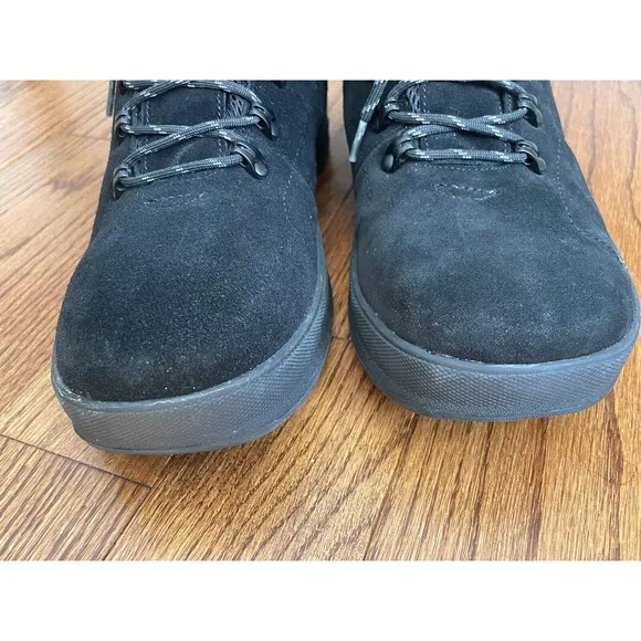 Bearpaw Men 11 Dominic Boots Black Suede Waterproof Sheepskin Insole Leather