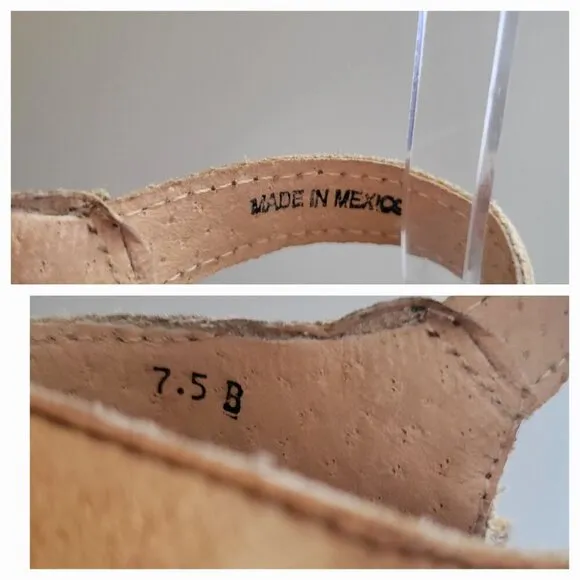 Bed Stu Sandals Womens Tan Leather Block Platform Wood Heel Melissa-US 7.5