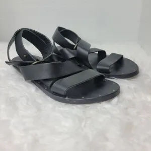 Beek By Two Birds Women's Size 8Strappy Black Sandals Ankle Straps Shoes