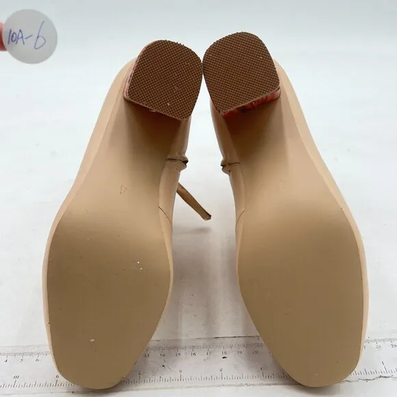 Beige Women Classic Round Toe Block Heel Elastic Side Zipper Ankle Booties