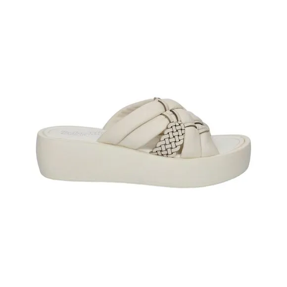 BELLA VITA Womens Ivory 1&quot; Platform Ned-italy Wedge Slide Sandals Shoes 7 M