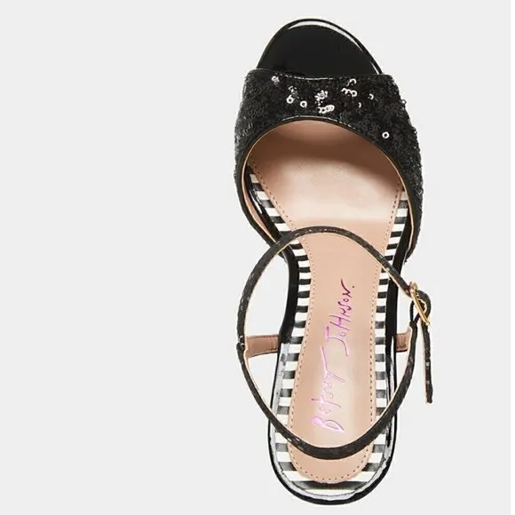 Betsey Johnson Alaia Shoes Plaid Print Platform Sandal NIB 7