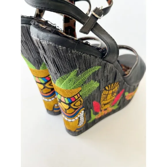 Bettie Page Tiki Klee Platform Wedge Sandals