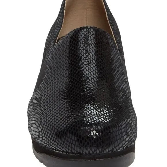 Bettye Muller Concept Women's Black Tropic Platform Wedge Leather Shoes Size 6.5