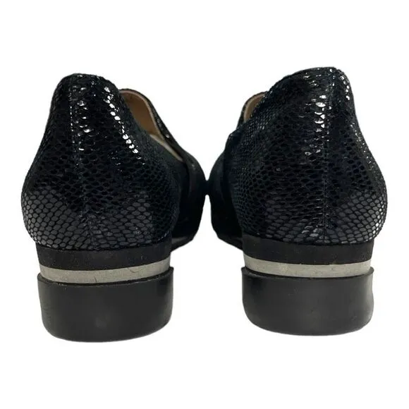 Bettye Muller Concept Women's Black Tropic Platform Wedge Leather Shoes Size 6.5