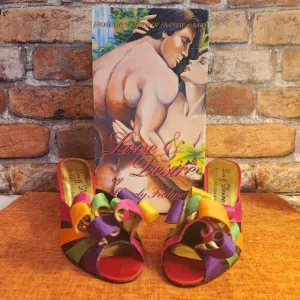 Beverly Feldman Vintage Multicolor Curly Q Spiral Pump Slide 8M Love and Desire