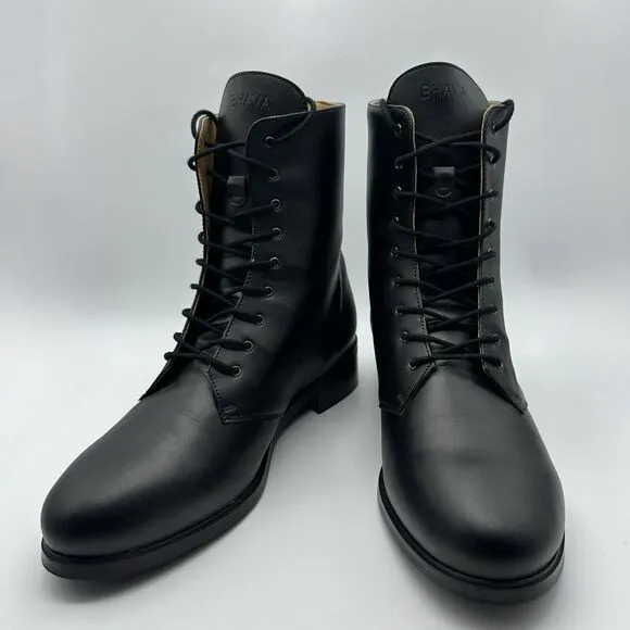 Bhava Vegan Leather Charlie Combat Lace up Boots EU 41 US 10.5