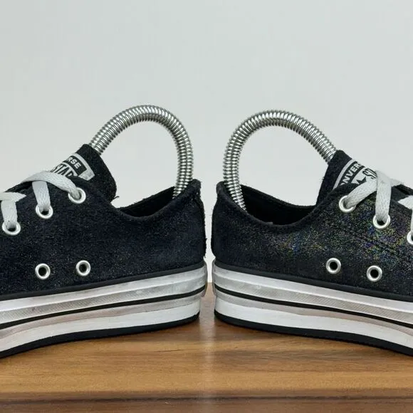 Big Kids Converse CTAS‎ Lift Platform Shiny Suede Sneakers Shoes Size 2 Y