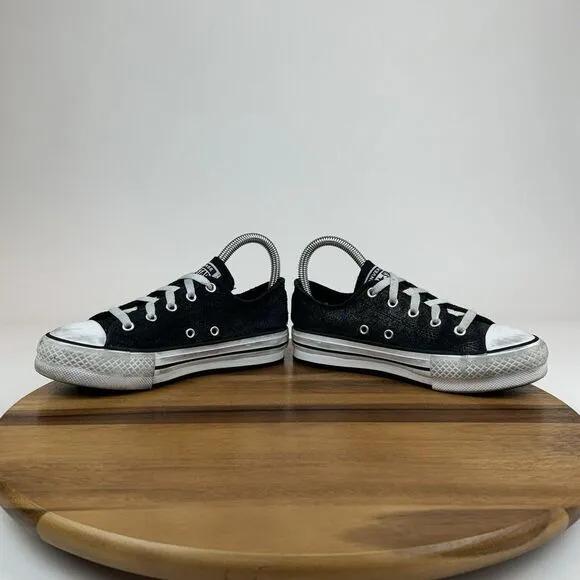 Big Kids Converse CTAS‎ Lift Platform Shiny Suede Sneakers Shoes Size 2 Y