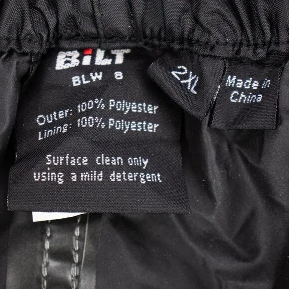 Bilt Men's Motorcycle Overpant's Waterproof 2XL Black Poly BLW 8 Unlined