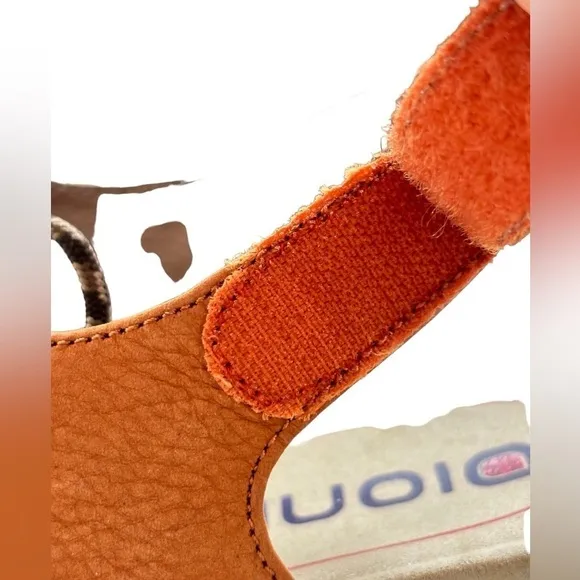 Bionica Women's Ghillie Sirus Wedge Leather Sandals Platform Sz 8 Rust Color NEW