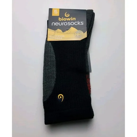 Biowin Neurosocks All Season Outdoor Wool Blend Crew Socks Size XL