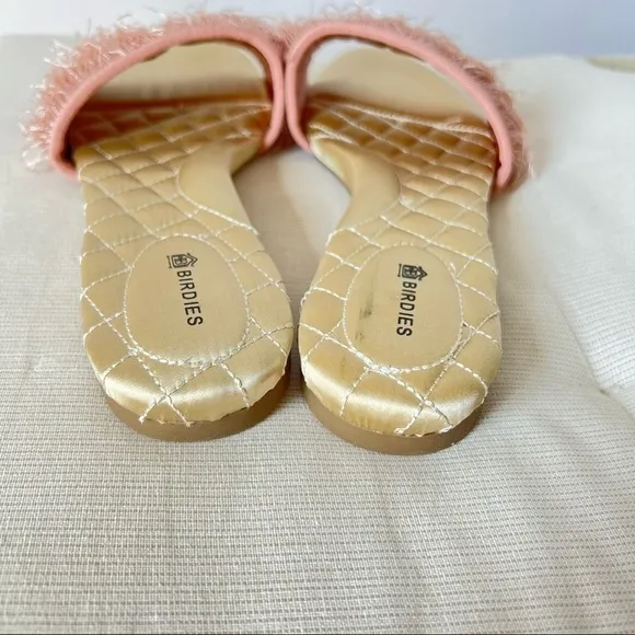 Birdies blush pink fringes slippers