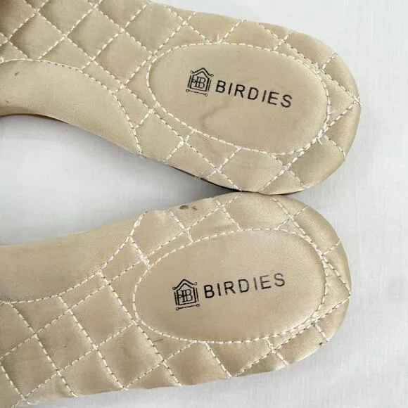 Birdies The Sparrow Fringe Sandals Blue Azure Turquoise Bridal Slippers Size 7