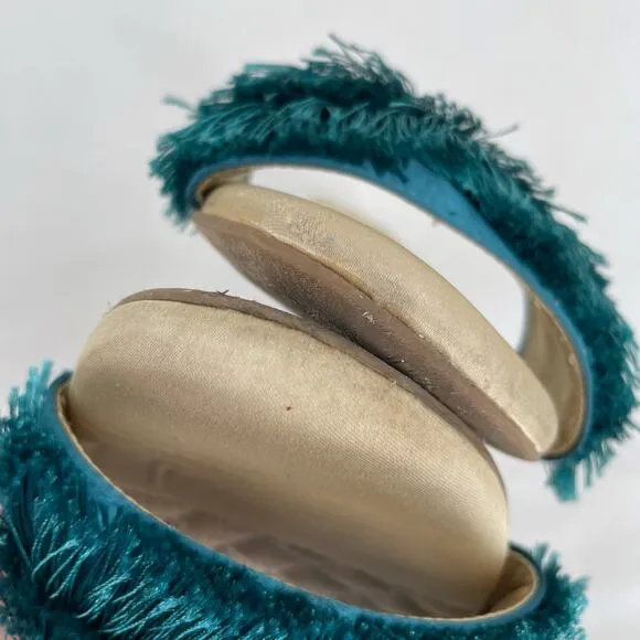 Birdies The Sparrow Fringe Sandals Blue Azure Turquoise Bridal Slippers Size 7