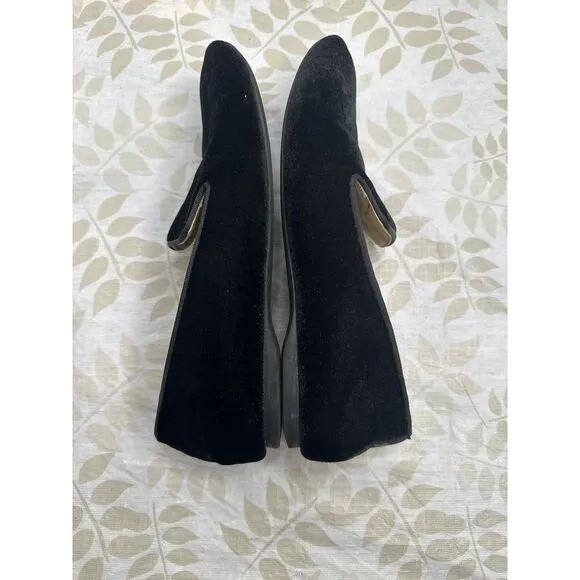 Birdies The Starling Black Velvet Flats Slippers Loafers Slip On Women's‎ Size 7