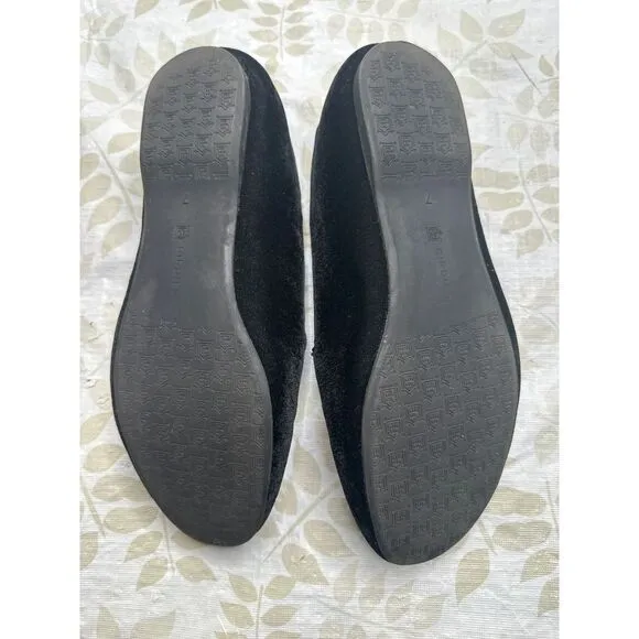 Birdies The Starling Black Velvet Flats Slippers Loafers Slip On Women's‎ Size 7