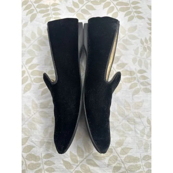 Birdies The Starling Black Velvet Flats Slippers Loafers Slip On Women's‎ Size 7