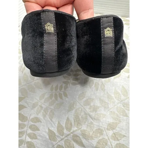 Birdies The Starling Black Velvet Flats Slippers Loafers Slip On Women's‎ Size 7