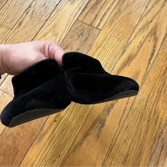 Birdies The Starling Flat in Black Velvet Size 7