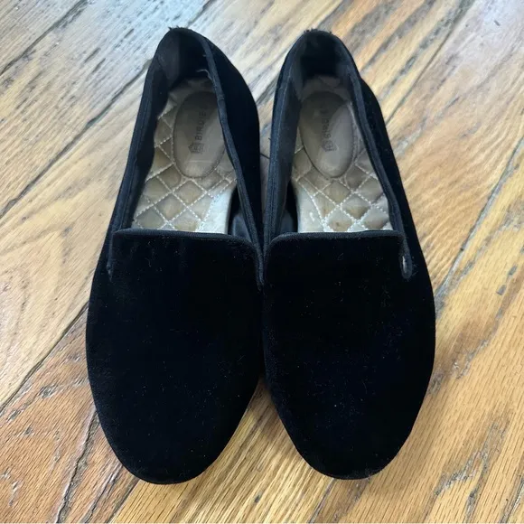 Birdies The Starling Flat in Black Velvet Size 7