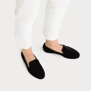 Birdies The Starling Flat in Black Velvet Size 7