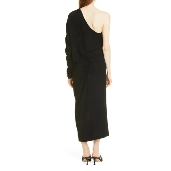 Birgitte Herskind Bjorg One-Shoulder Dress Black Stretch Jersey Modern LBD