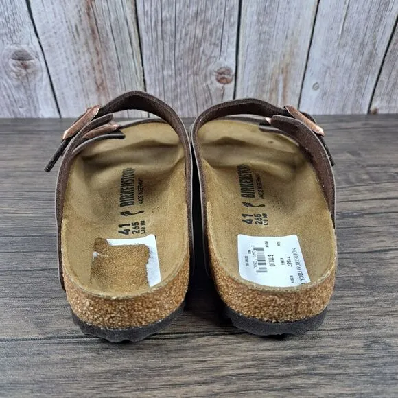 Birkenstock Arizona Birko-Flor Birkibuc Sandals Women's 10 N Men's 8 Mocha (RD)