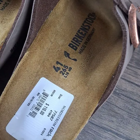 Birkenstock Arizona Birko-Flor Birkibuc Sandals Women's 10 N Men's 8 Mocha (RD)