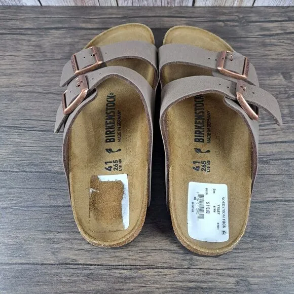 Birkenstock Arizona Birko-Flor Birkibuc Sandals Women's 10 N Men's 8 Mocha (RD)