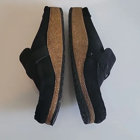 Birkenstock Buckley  Suede Black Buckled Mules Clogs EU 42 Regular Narrow Width