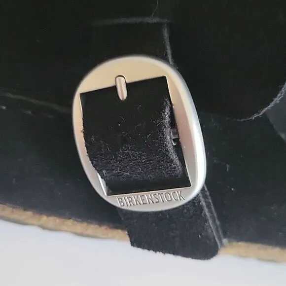 Birkenstock Buckley  Suede Black Buckled Mules Clogs EU 42 Regular Narrow Width
