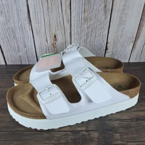 Birkenstock Papillio Arizona Grooved Vegan Sandals Women's Sz 10 N White NWT