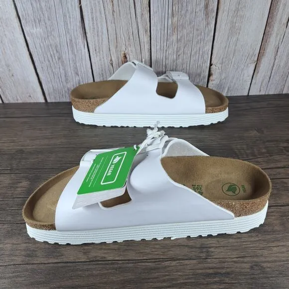 Birkenstock Papillio Arizona Grooved Vegan Sandals Women's Sz 10 N White NWT