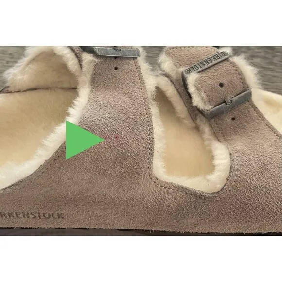 Birkenstock Sandals Unisex Gray Arizona Shearling Suede Leather Shoes US 10 EU41