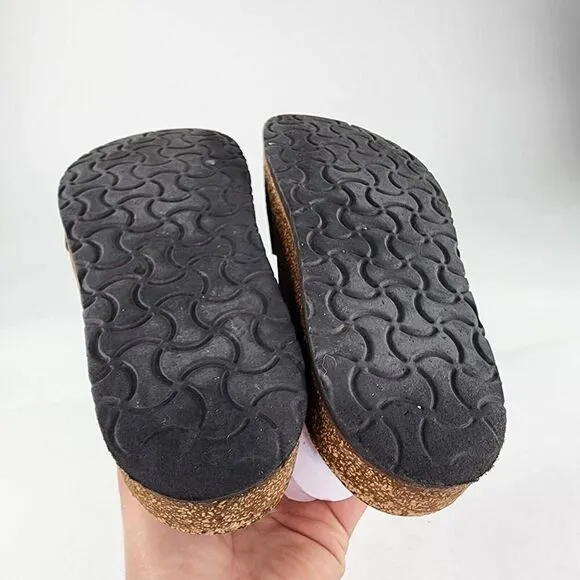 Birkenstock Madrid Black Leather Slide US 8 Birko-Flor Sandals Shoes
