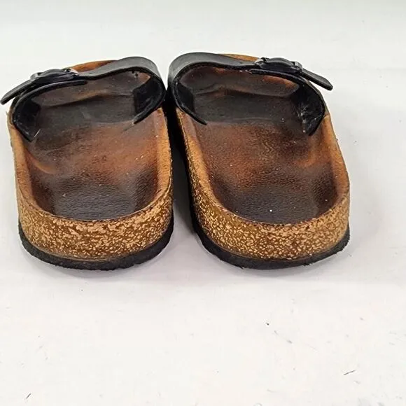 Birkenstock Madrid Black Leather Slide US 8 Birko-Flor Sandals Shoes