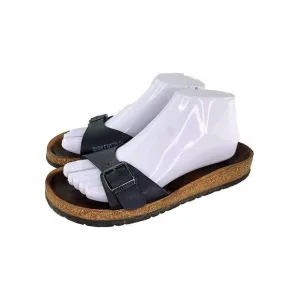 Birkenstock Madrid Black Leather Slide US 8 Birko-Flor Sandals Shoes
