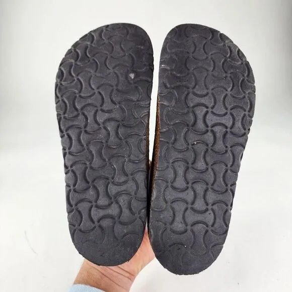 Birkenstock Madrid Black Leather Slide US 8 Birko-Flor Sandals Shoes