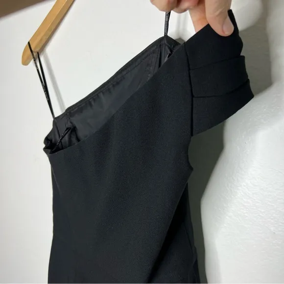 BLACK HALO X JANIE BRYANT Angelica ONE SHOULDER DRESS SIZE 2 Black