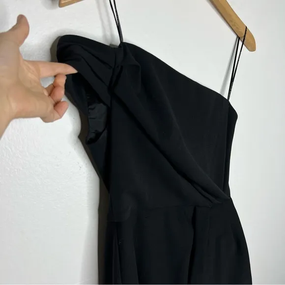BLACK HALO X JANIE BRYANT Angelica ONE SHOULDER DRESS SIZE 2 Black
