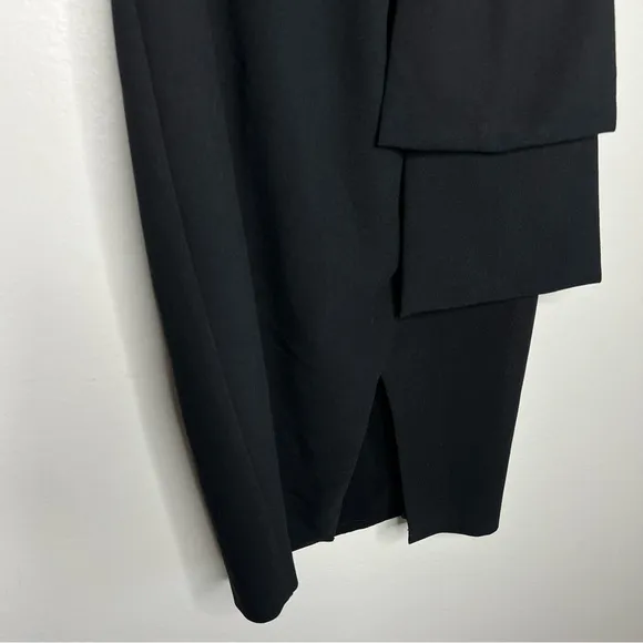 BLACK HALO X JANIE BRYANT Angelica ONE SHOULDER DRESS SIZE 2 Black