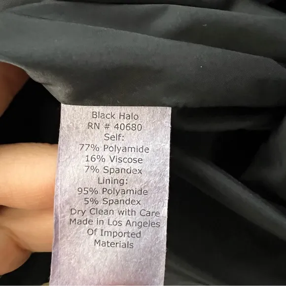 BLACK HALO X JANIE BRYANT Angelica ONE SHOULDER DRESS SIZE 2 Black