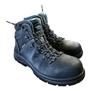 Black High-Top Leather Boots with Reinforced Toe