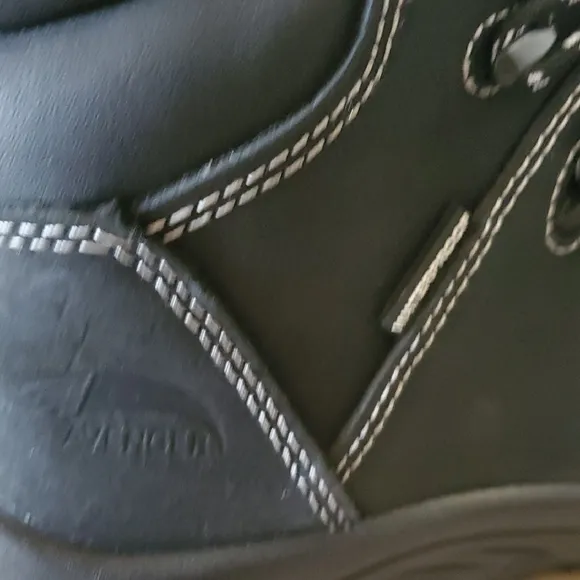 Black High-Top Leather Boots with Reinforced Toe