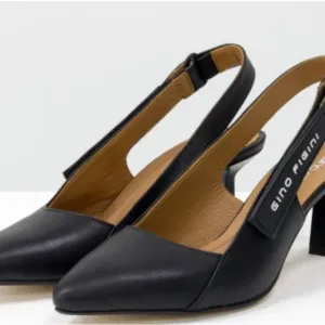 Black leather heels
