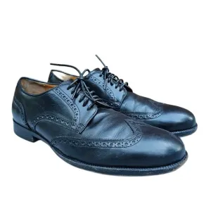 Black Leather Wingtips Cole Haan Gramercy Size 10 Men's Derby Dress Shoes Brogue